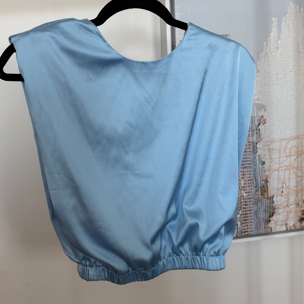 Light Blue Sleeveless Blouse